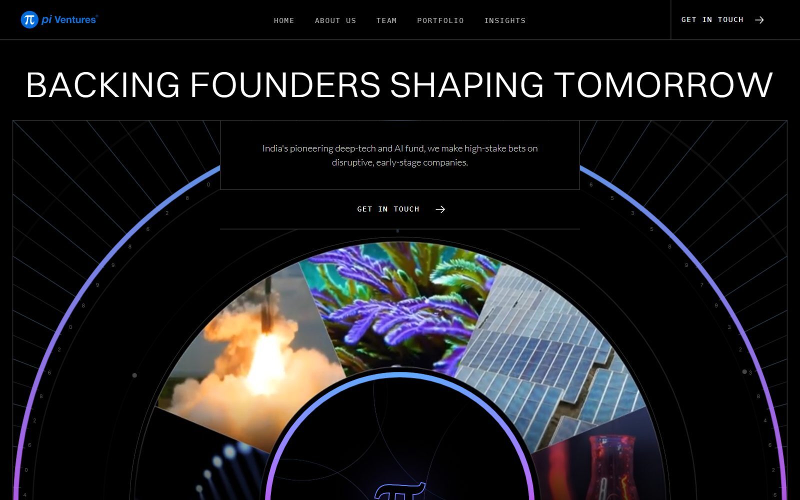 pi Ventures homepage screenshot: India's pioneering deep-tech and AI fund (October 2026)