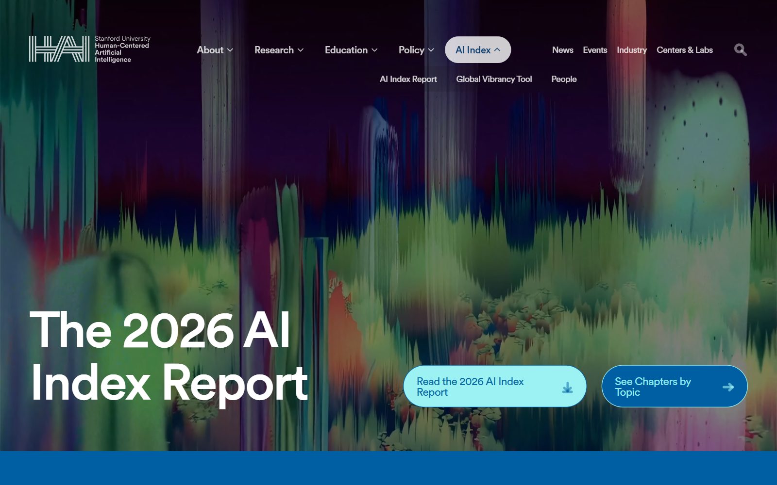 Stanford HAI AI Index Report 2026 page screenshot (October 2026)