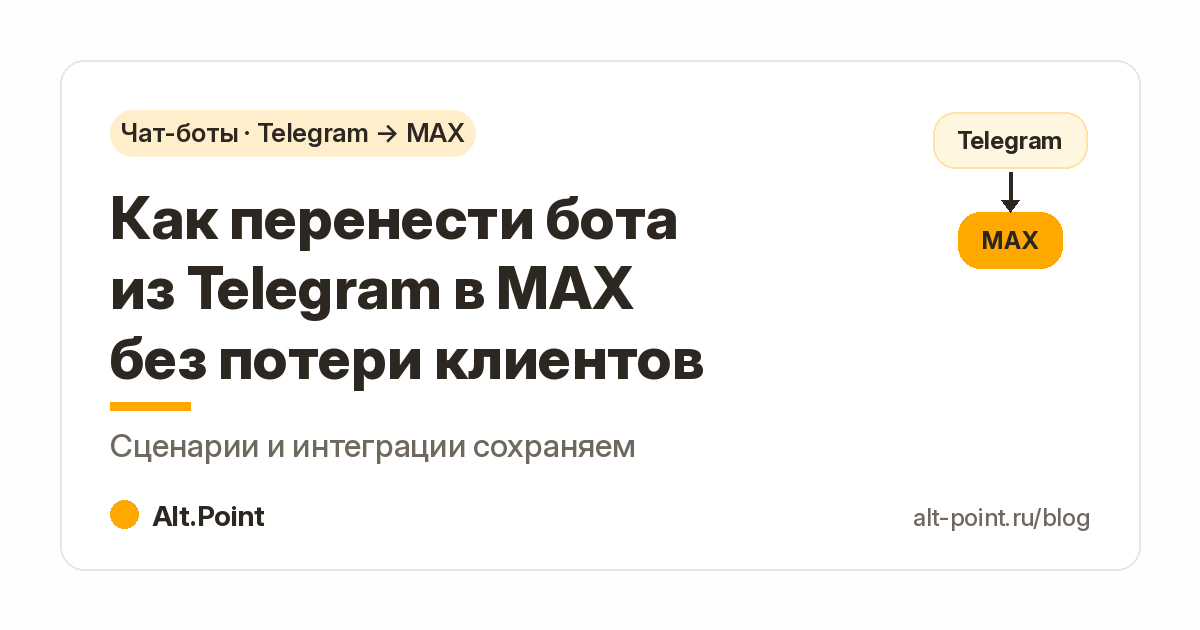 Как перенести чат-бота из Telegram в MAX без потери клиентов: сценарии и интеграции сохраняются