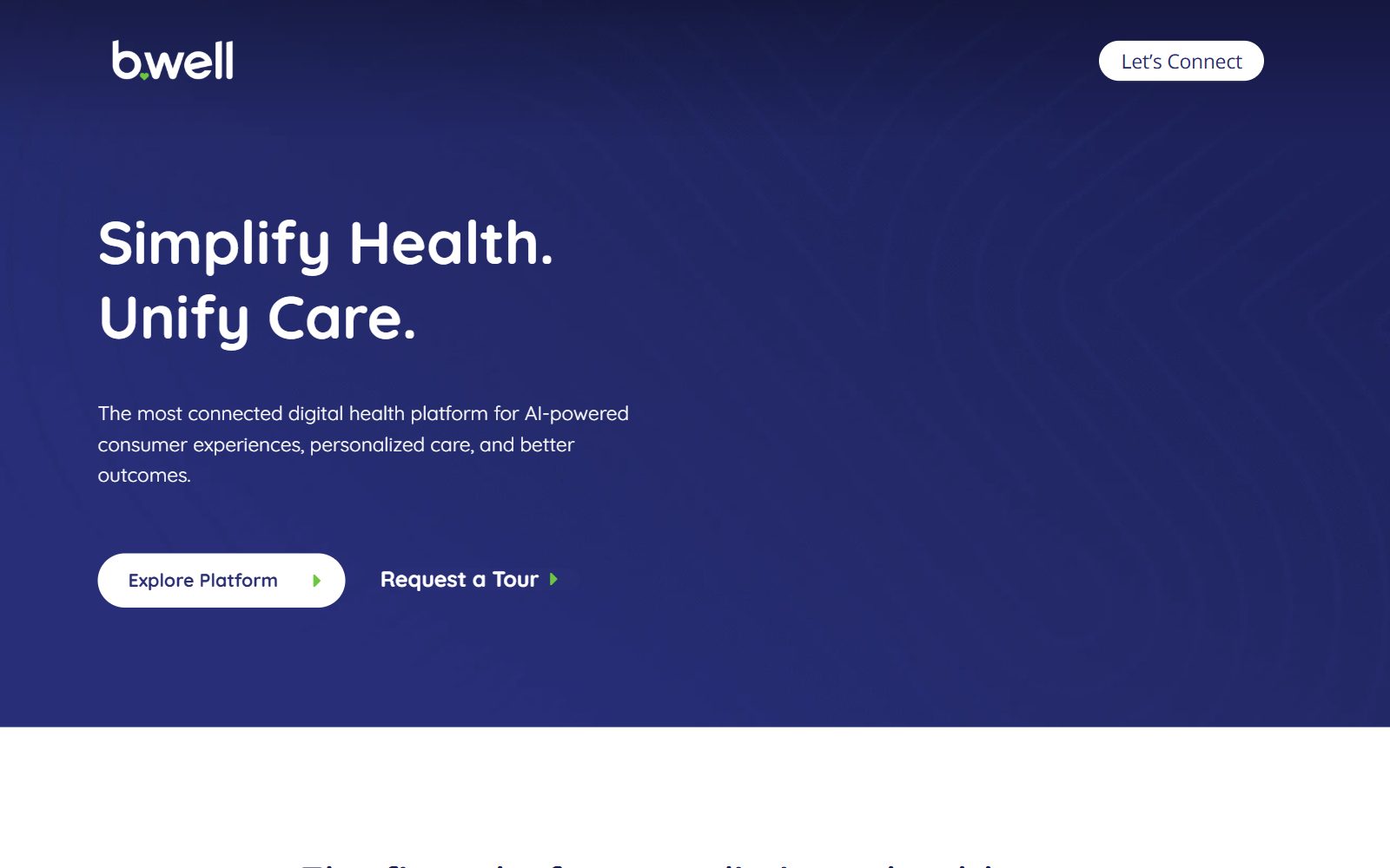b.well Connected Health homepage screenshot (October 2026)