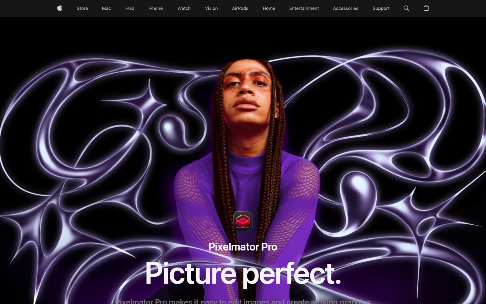 Pixelmator Pro page on apple.com screenshot (October 2026)