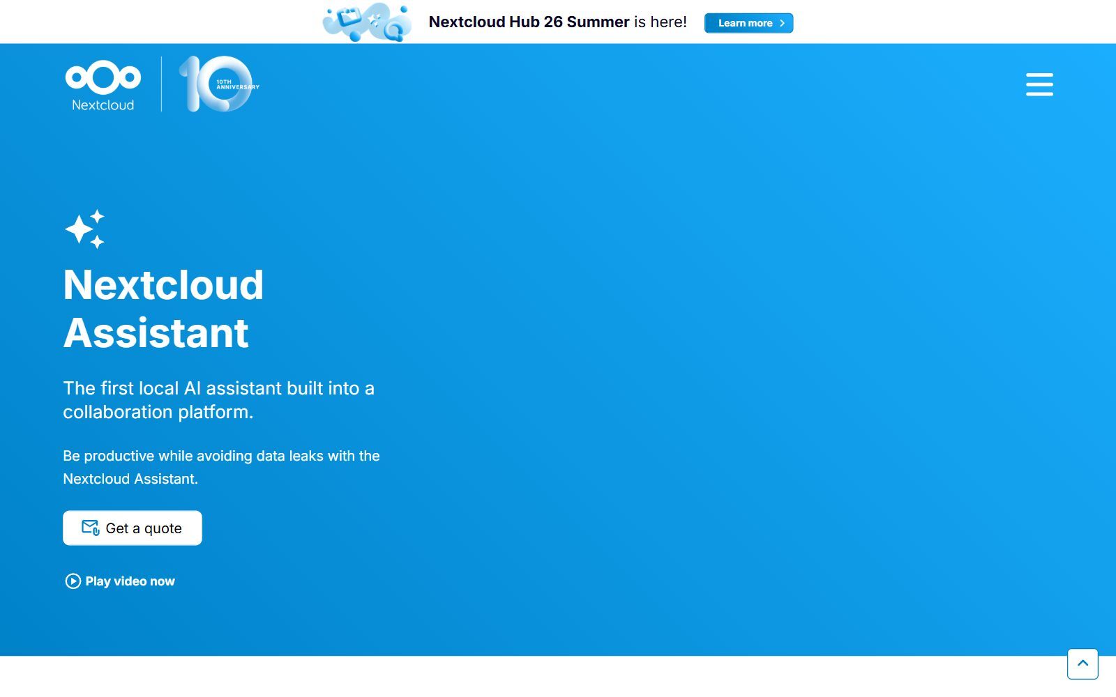 Nextcloud Assistant page screenshot (October 2026)