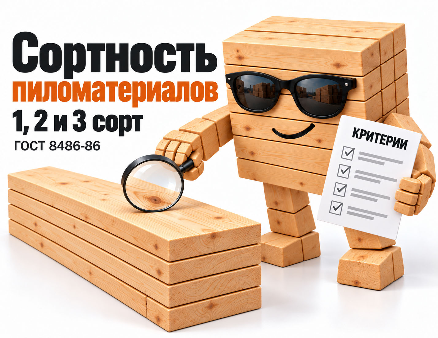 Сортность пиломатериалов по ГОСТ 8486-86: 1, 2 и 3 сорт