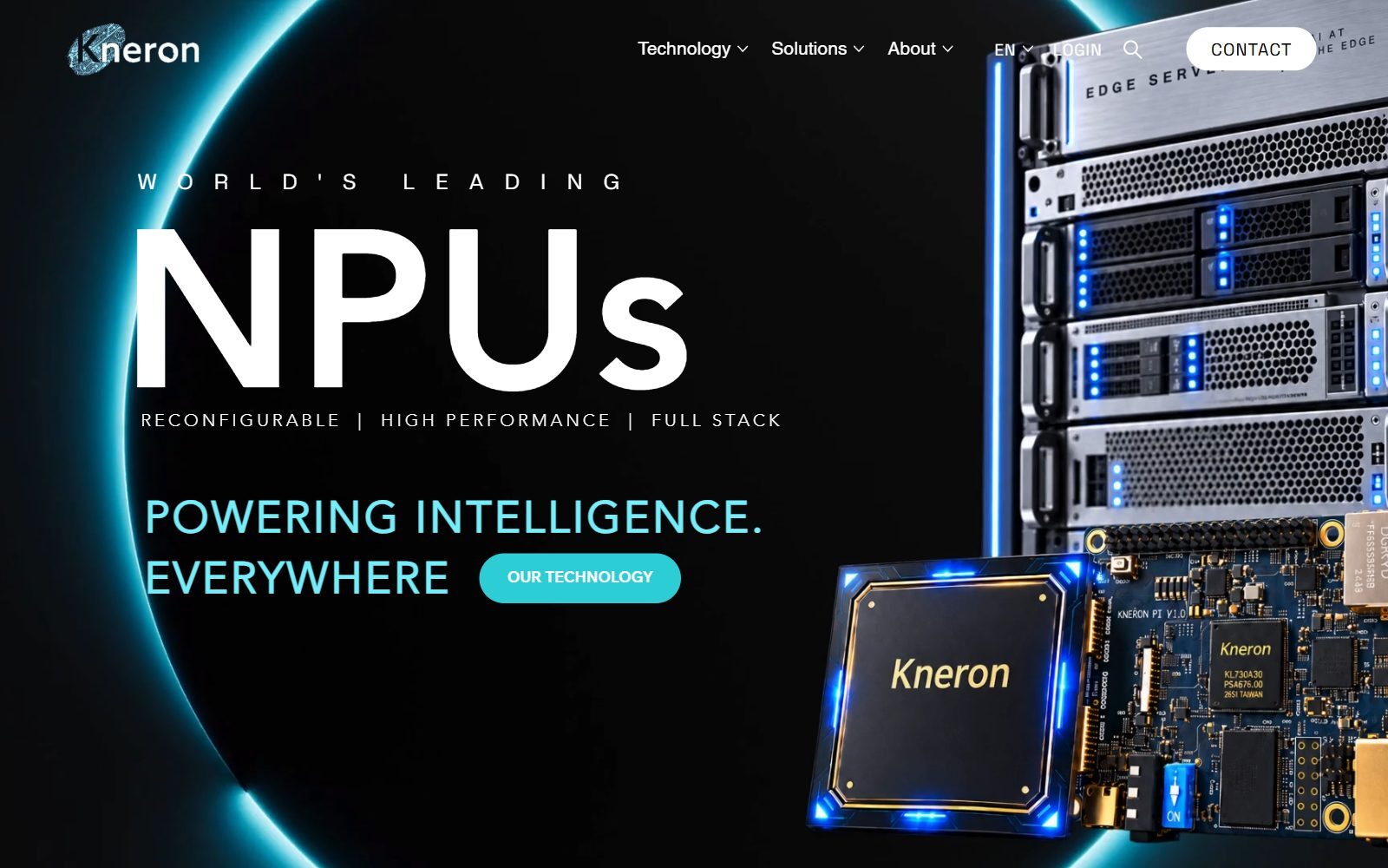 Kneron homepage screenshot (October 2026)
