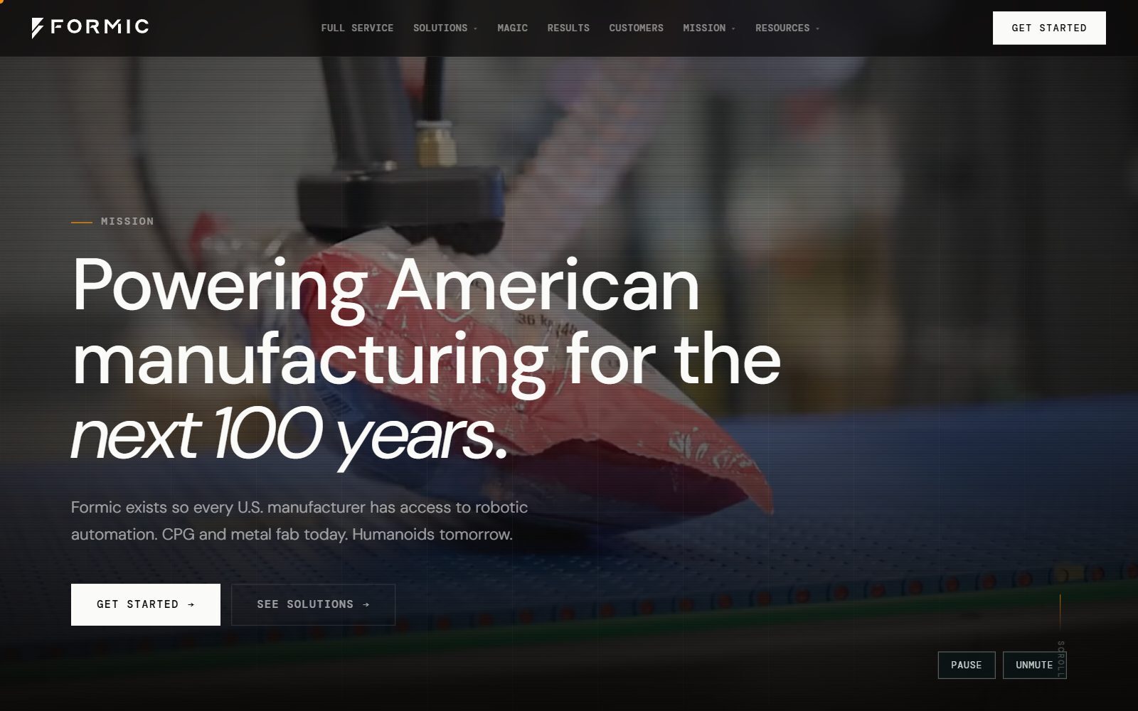 Formic robotic automation homepage screenshot (October 2026)
