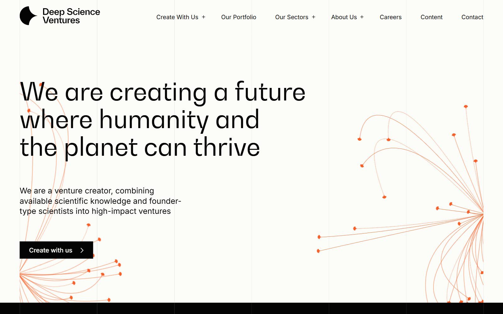 Deep Science Ventures homepage screenshot (October 2026)