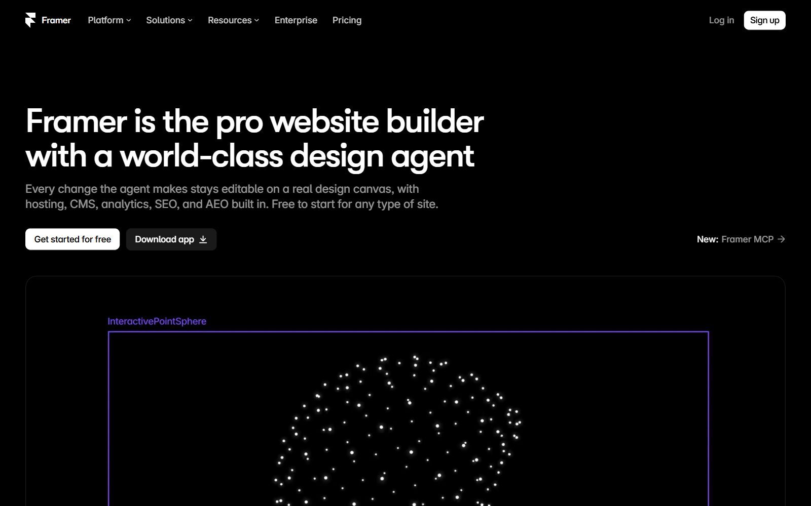Framer homepage screenshot (October 2026)
