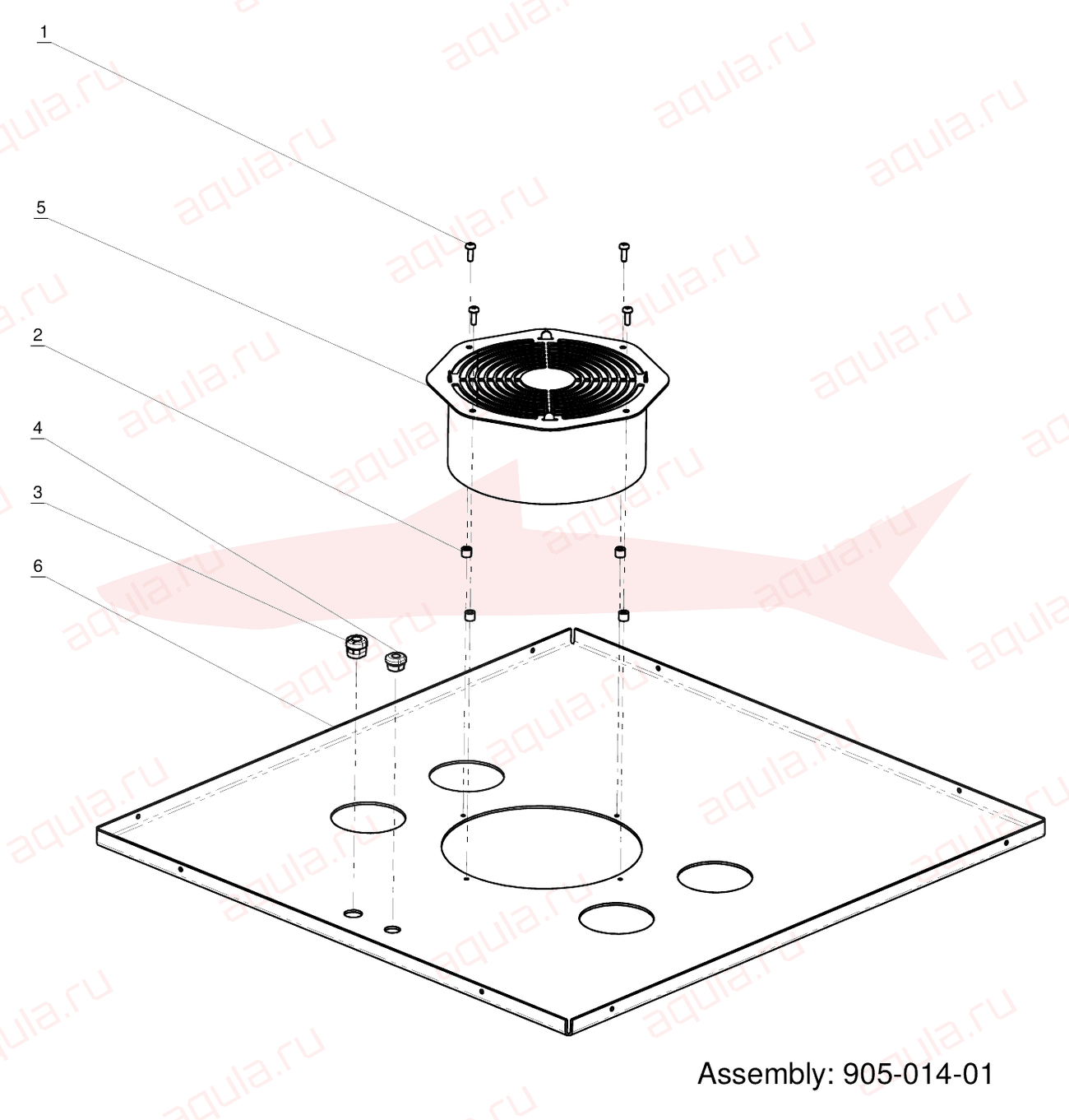 Morgana Feeder 8000 905-014-01 Baffle Assembly — схема деталей
