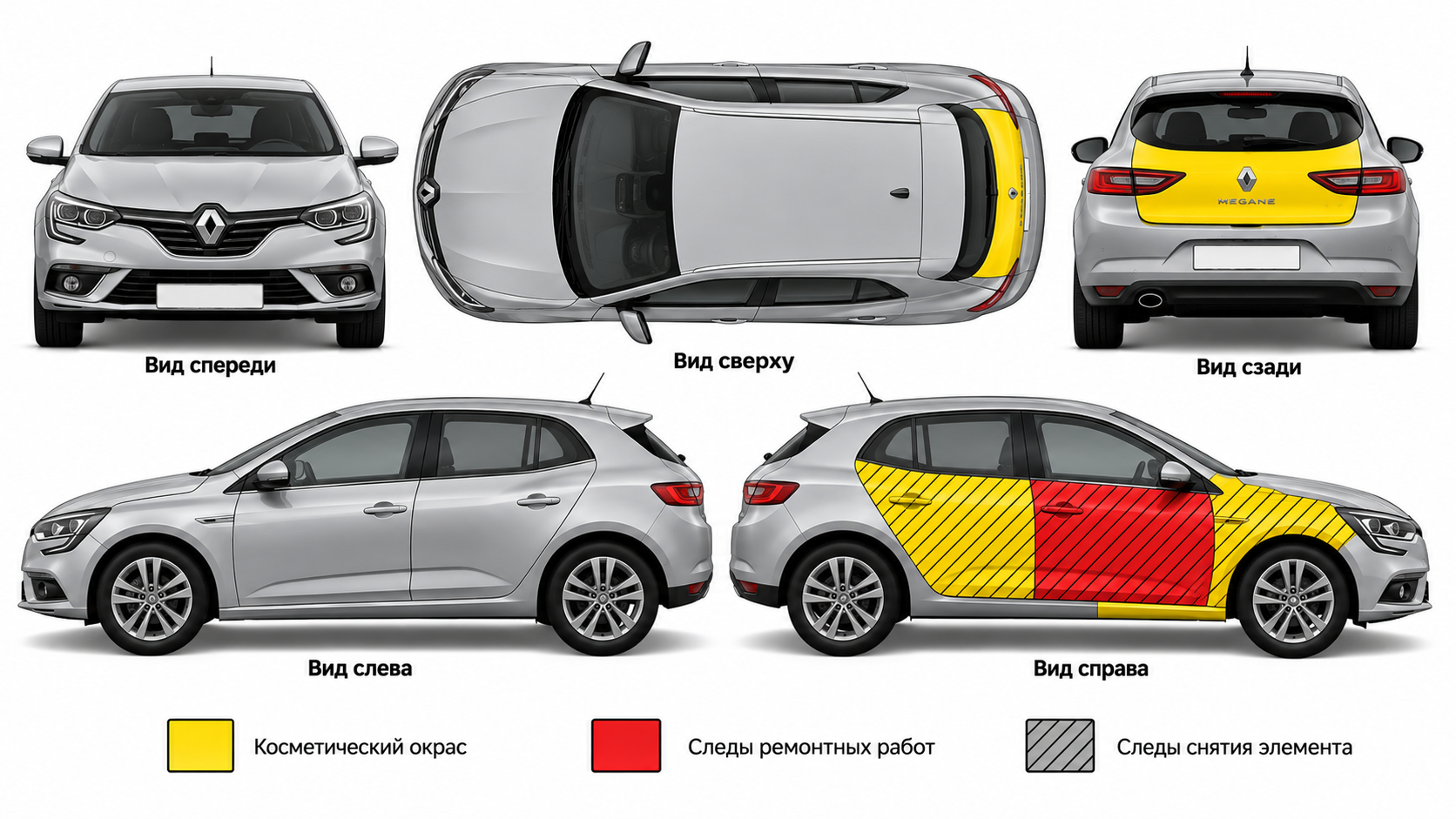 Карта ЛКП Renault Megane