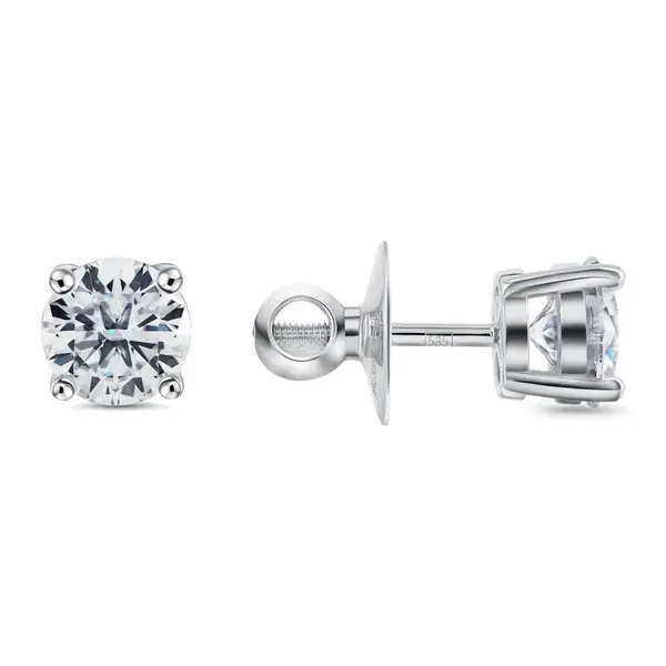 Серьги-пусеты с камнями по 1 ct