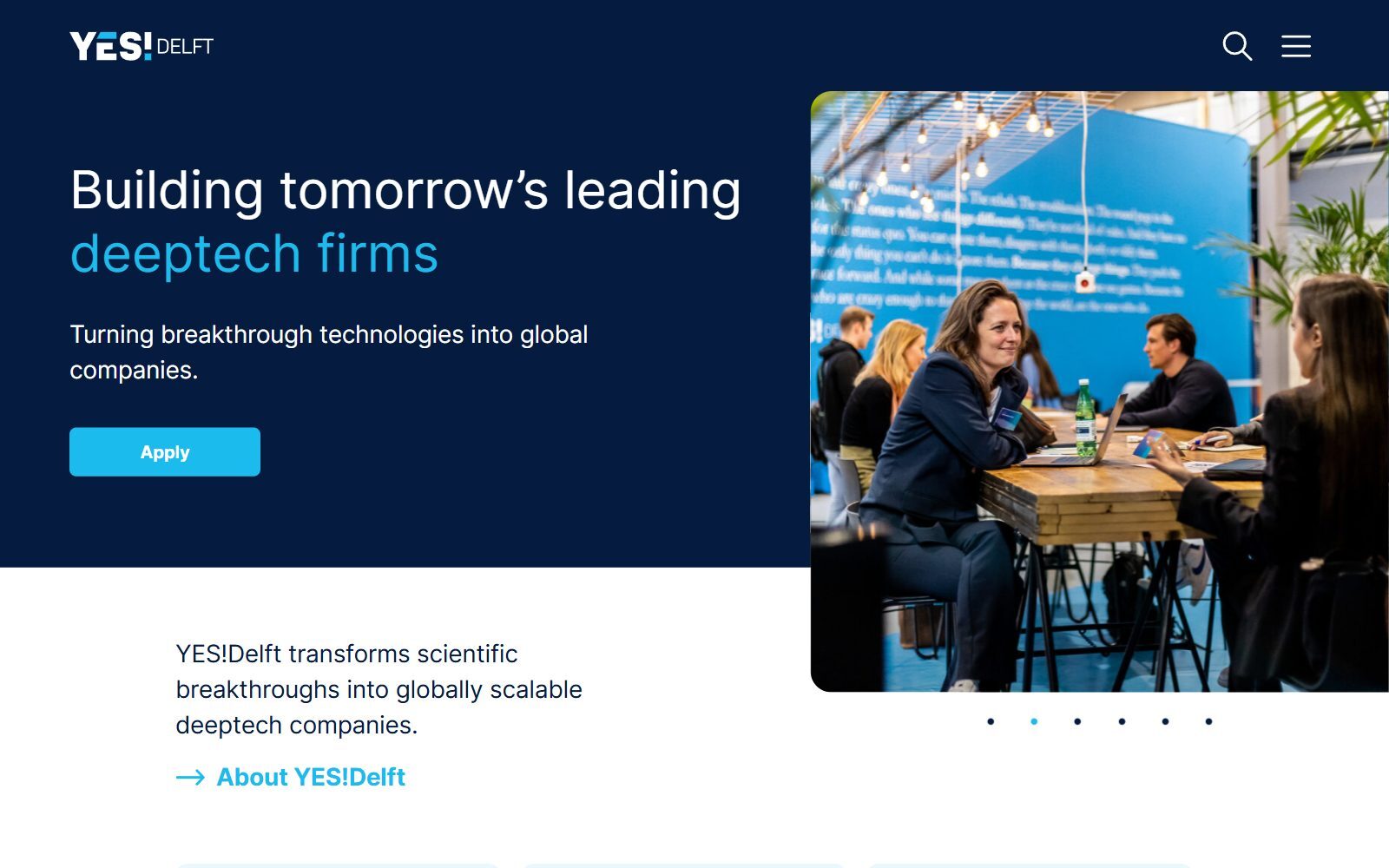 YES!Delft homepage screenshot (October 2026)