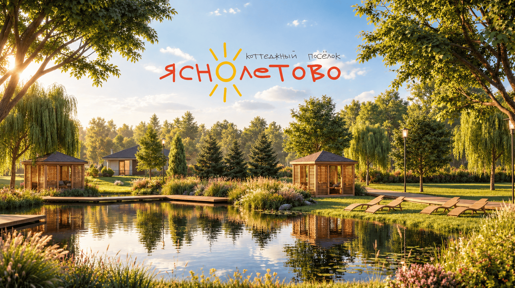 Общий вид коттеджного посёлка Яснолетово