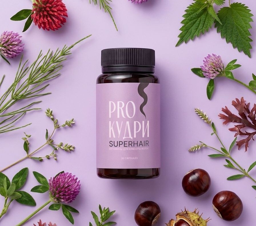 Витамины для красоты волос SUPERHAIR среди трав