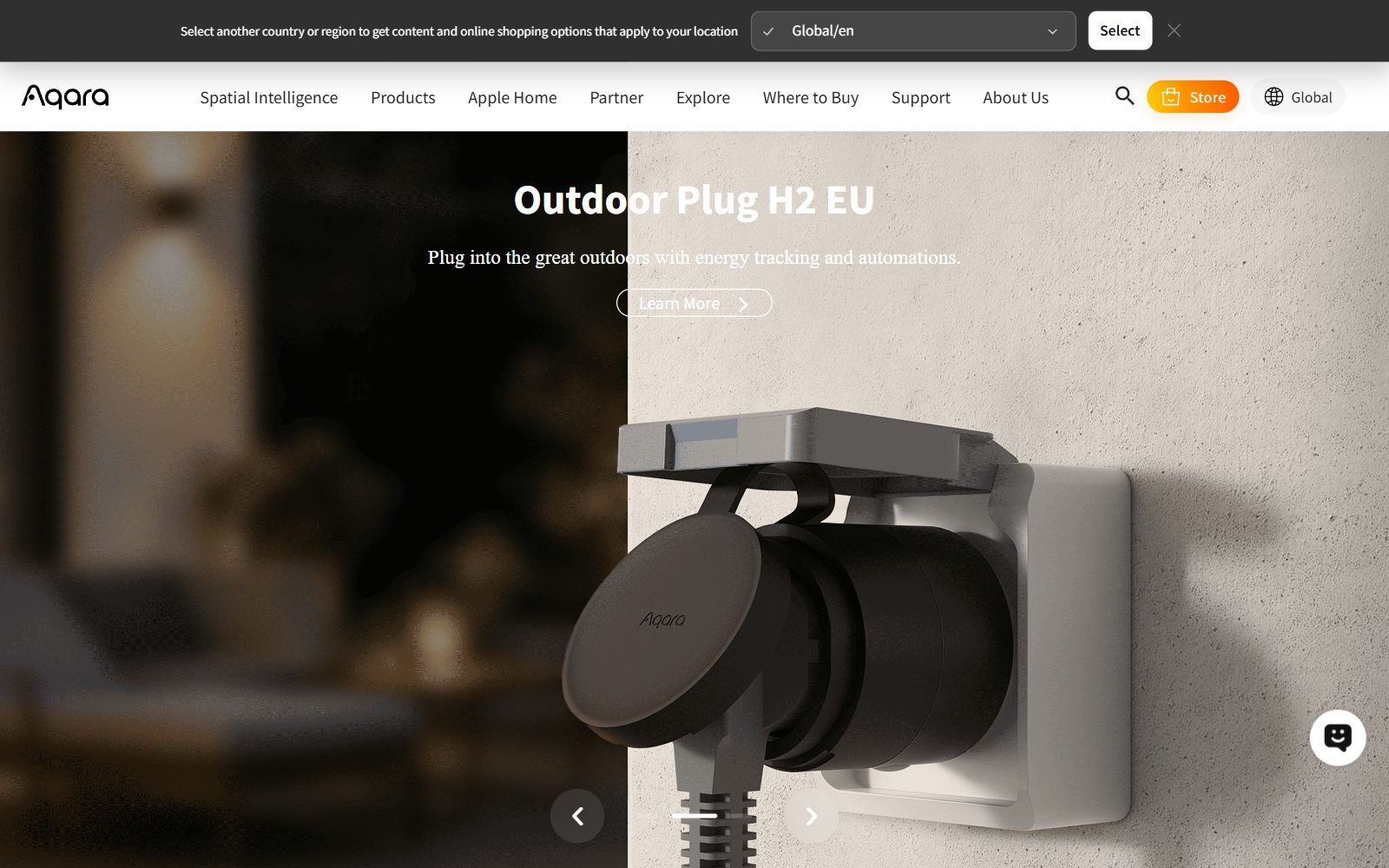 Aqara homepage screenshot (October 2026)