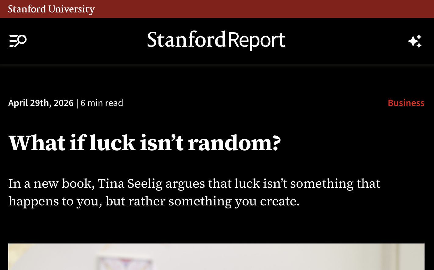 Stanford Report · 2026: What if luck isn’t random?