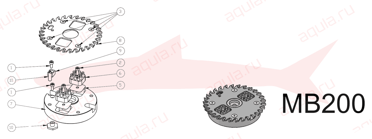 Morgana DigiBook 200 A0405050-00 Ass supporto fresa 150-200 02 — схема деталей