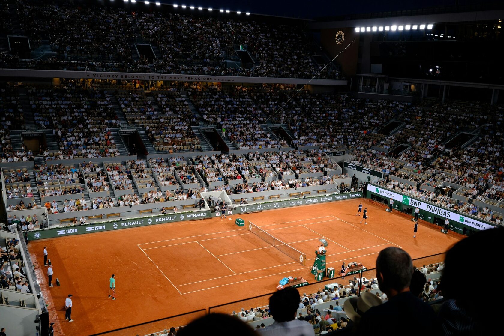 Packed tennis stadium