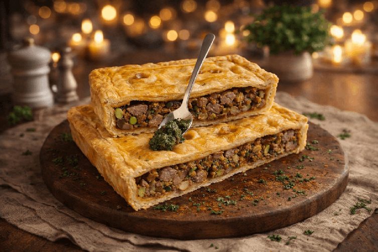 Пирог с бараниной и чатни