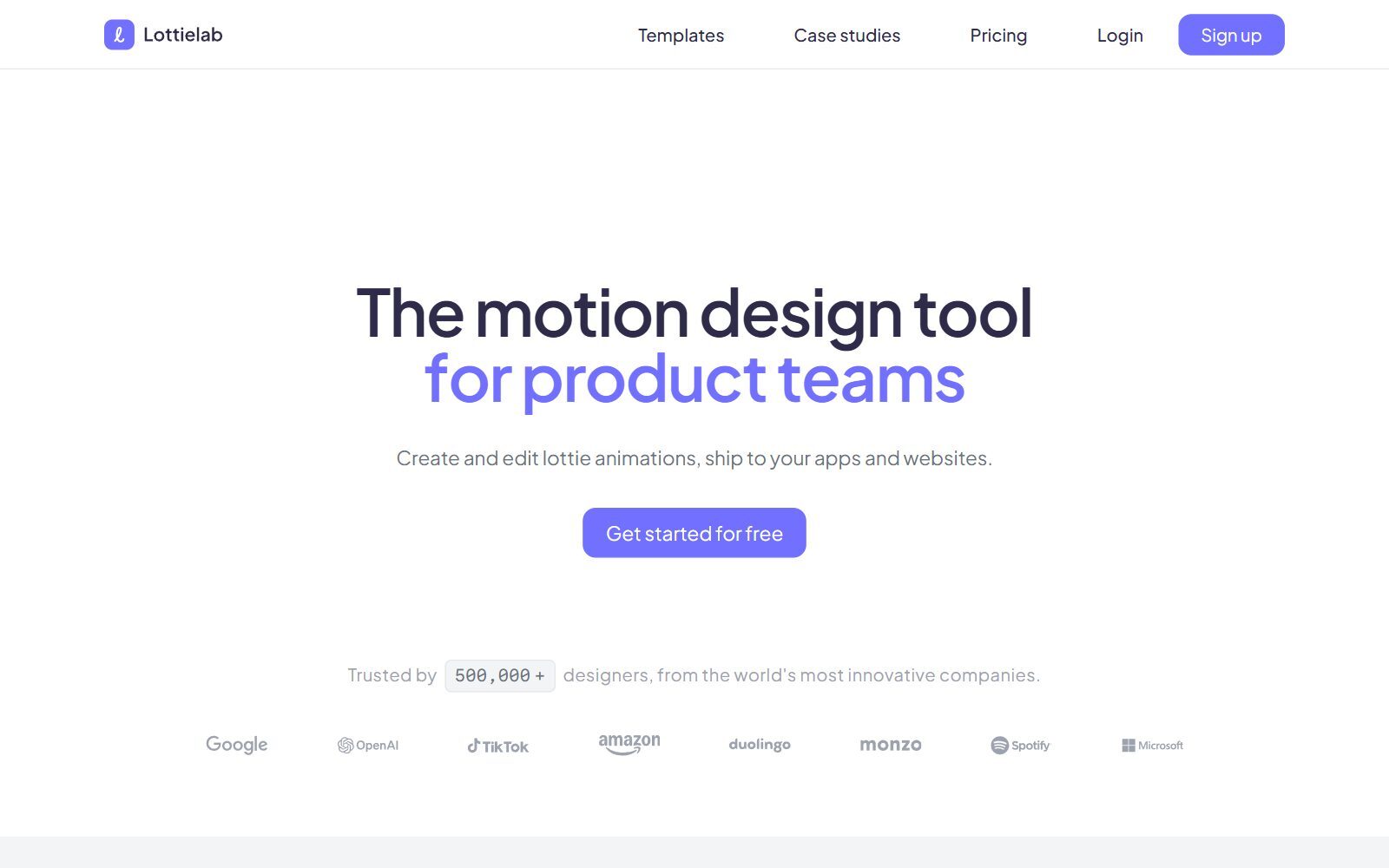 Lottielab homepage screenshot (October 2026)