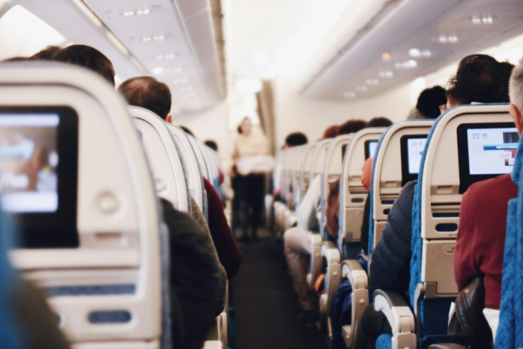 Aisle seat inside the airplane
