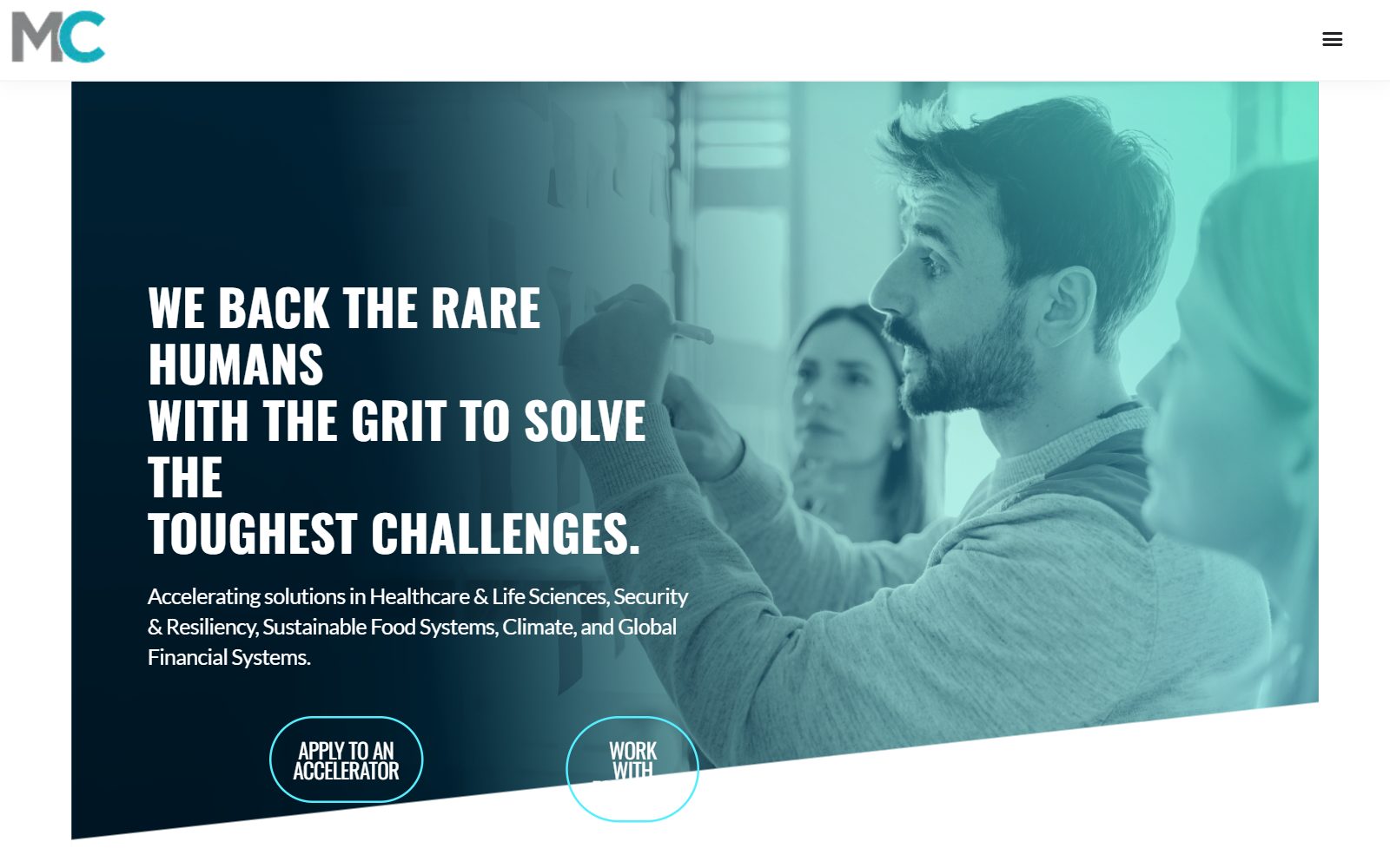 MassChallenge homepage screenshot (October 2026)