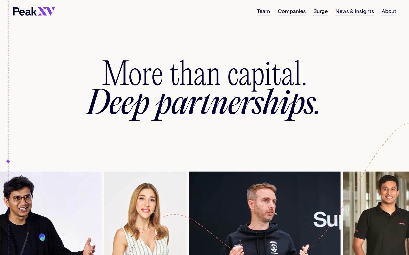 Peak XV Partners homepage screenshot (October 2026)