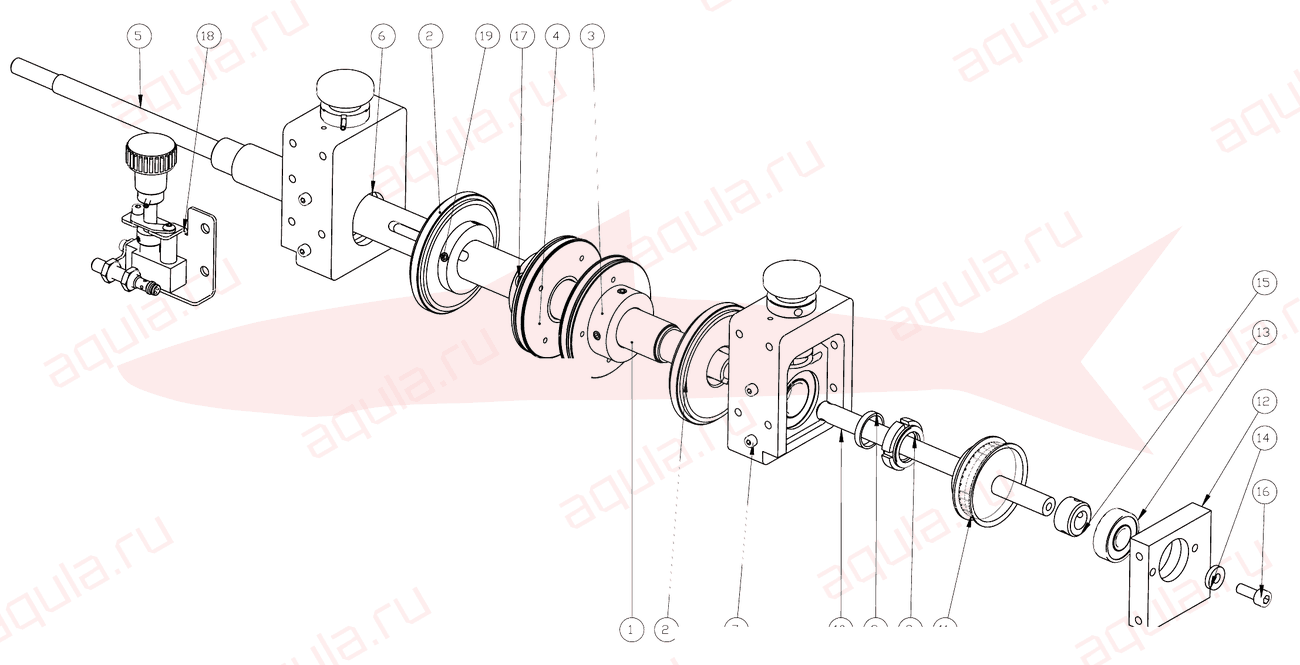Morgana DigiBook 450 A0210081-01 Ass albero cord superiore — схема деталей