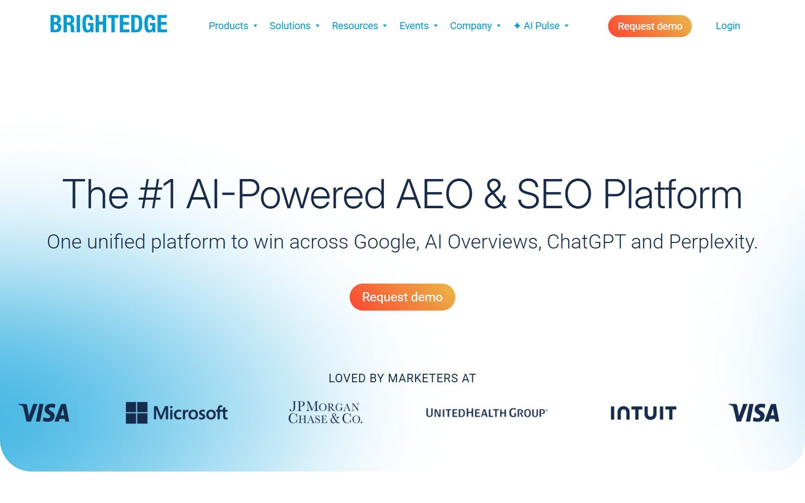 BrightEdge homepage screenshot (October 2026)