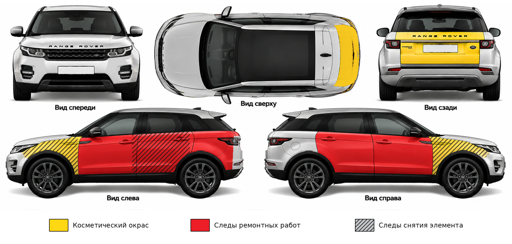 Карта ЛКП Range Rover Evoque
