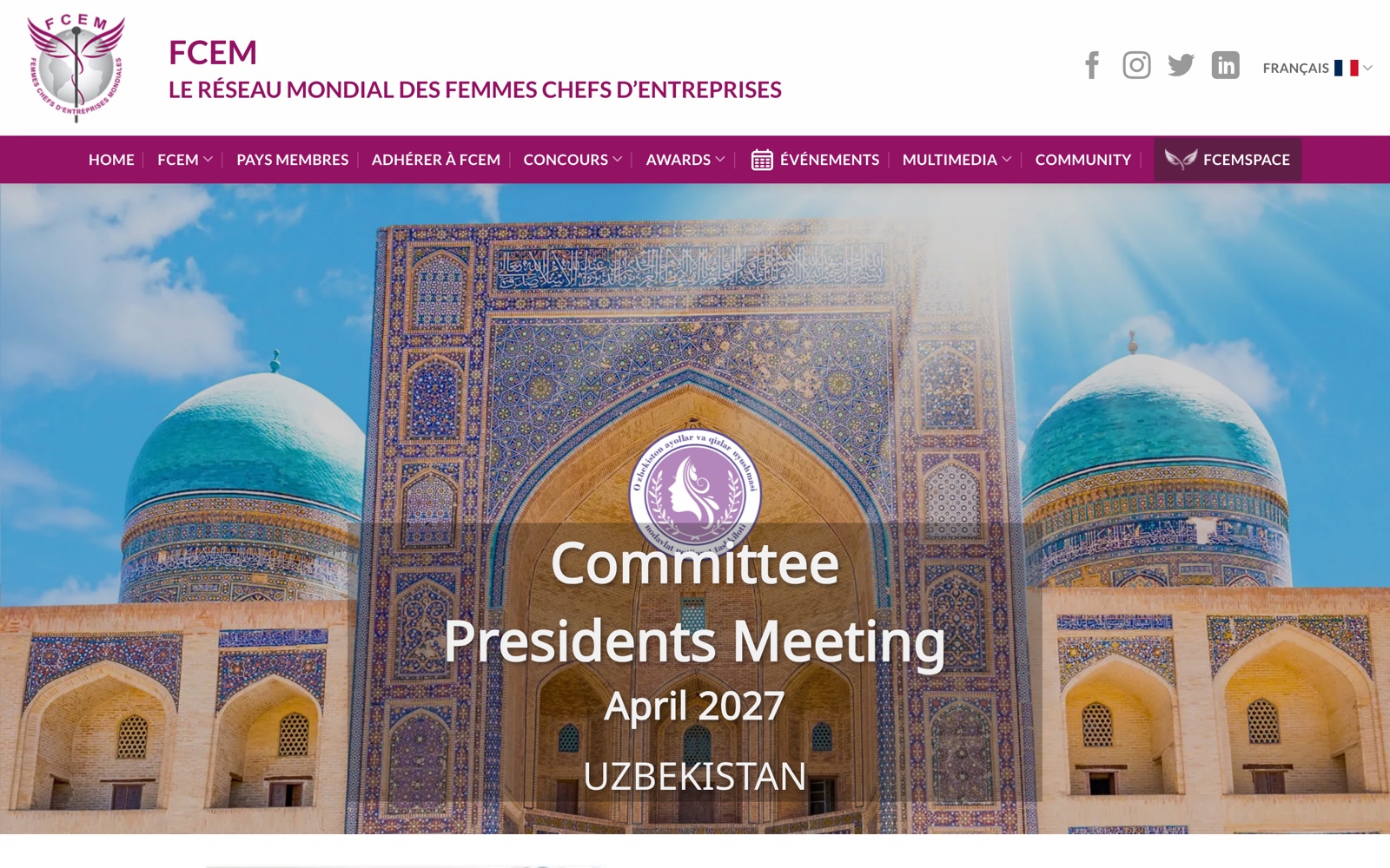 FCEM homepage screenshot: global federation of women business owners