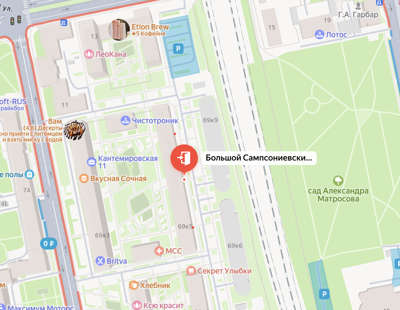 Схема расположения дома на карте