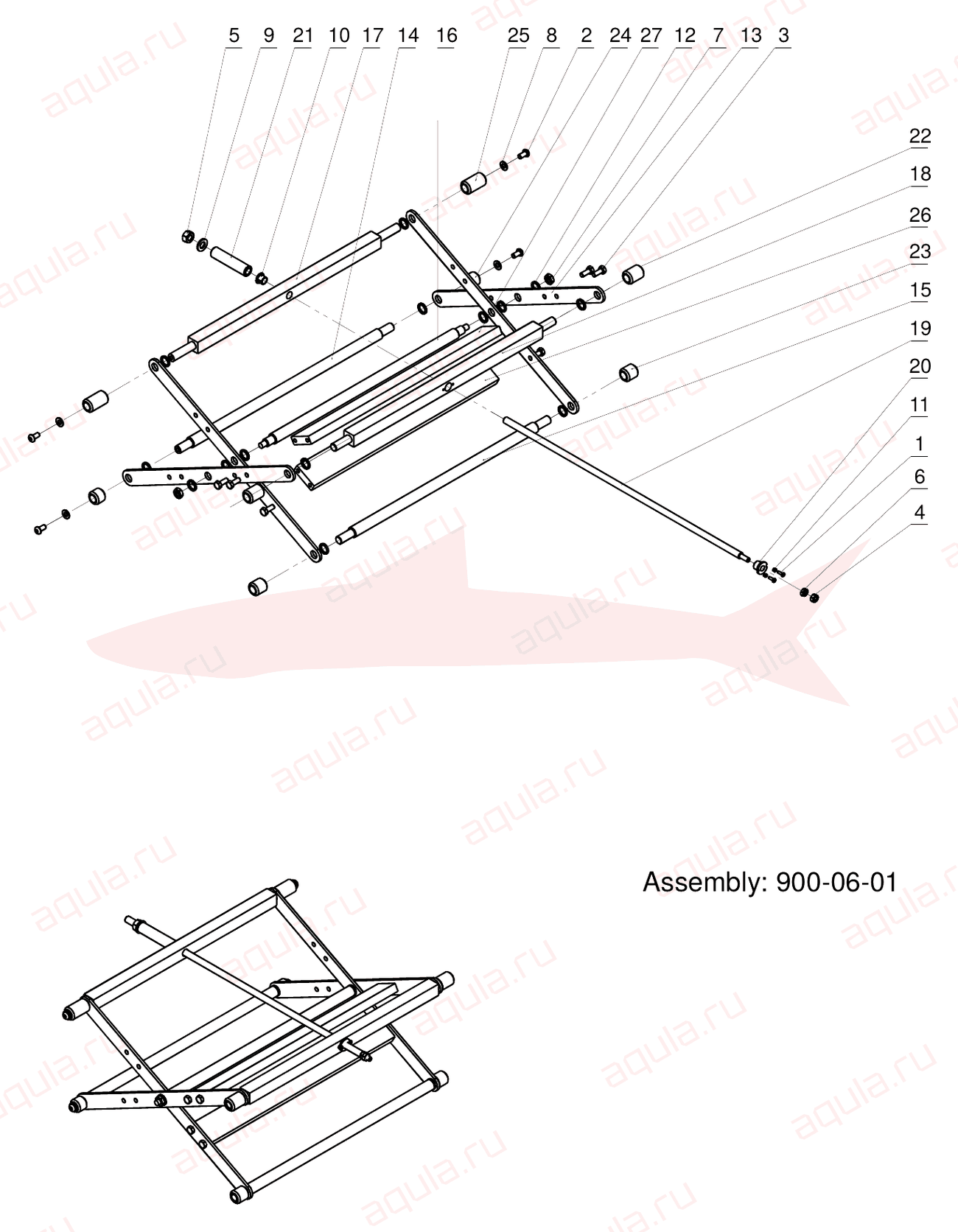 Morgana Feeder 8000 900-06-01 Screw Jack Assembly — схема деталей