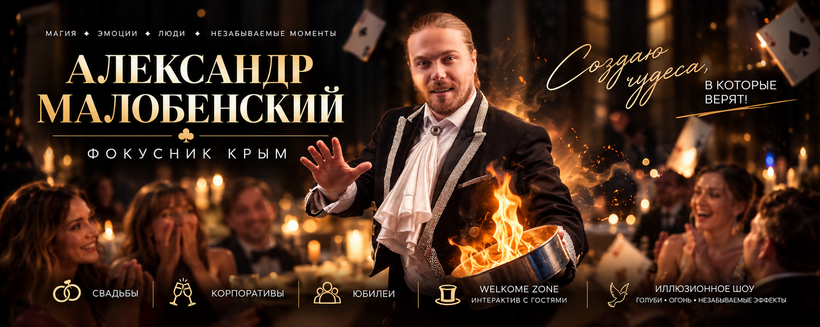 Александр Малобенский — профессиональное шоу иллюзий на корпоративы и праздники