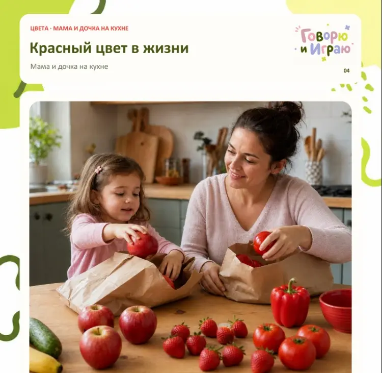 Задание «Красный цвет в жизни» из воркбука «Цвета»