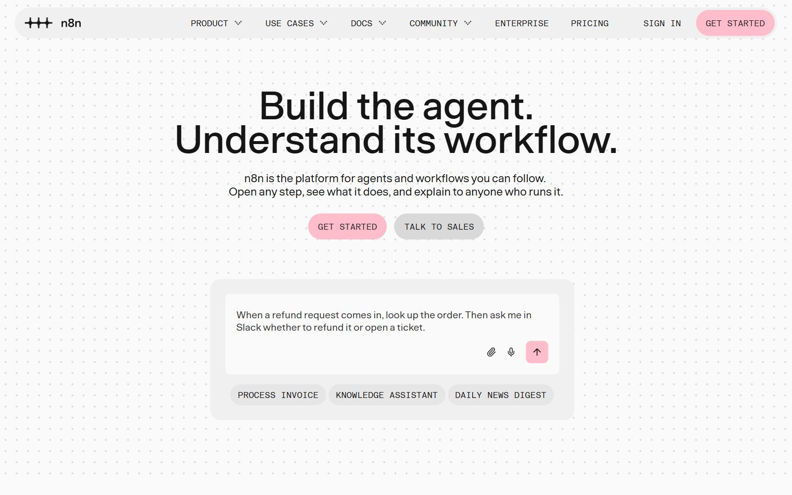 n8n homepage screenshot (October 2026)