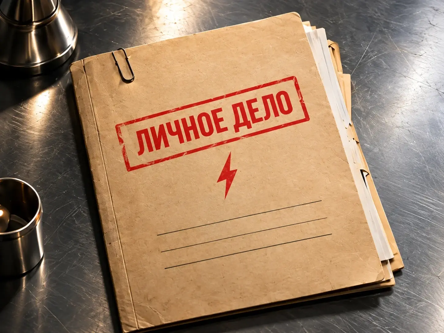 Картонная папка со штампом «Личное дело»