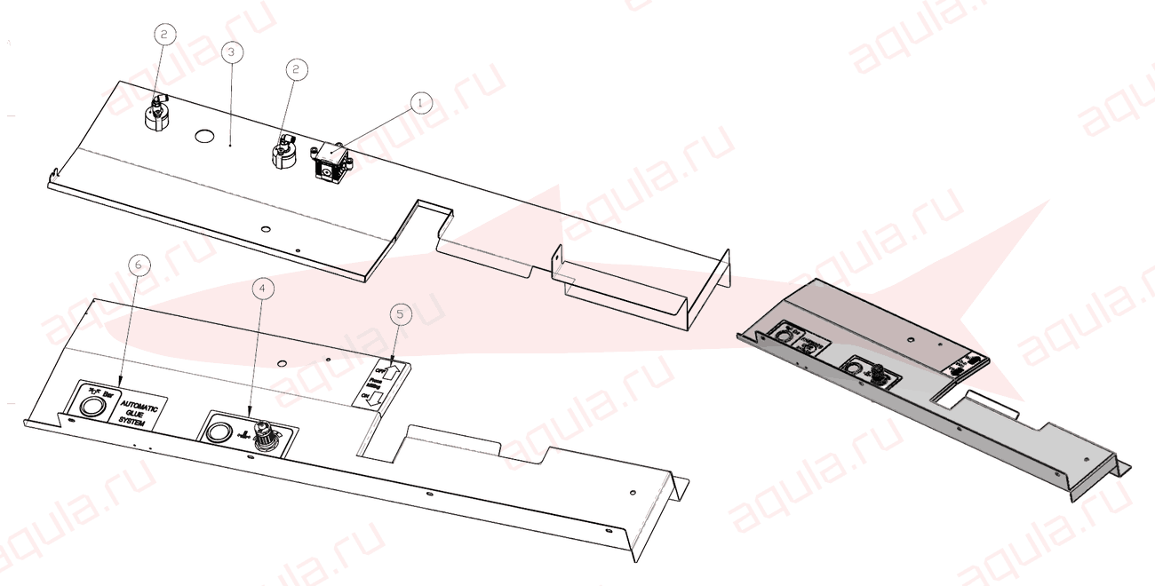 Morgana DigiBook 300 A0101083-00 Ass. consolle comandi pneumatici — схема деталей
