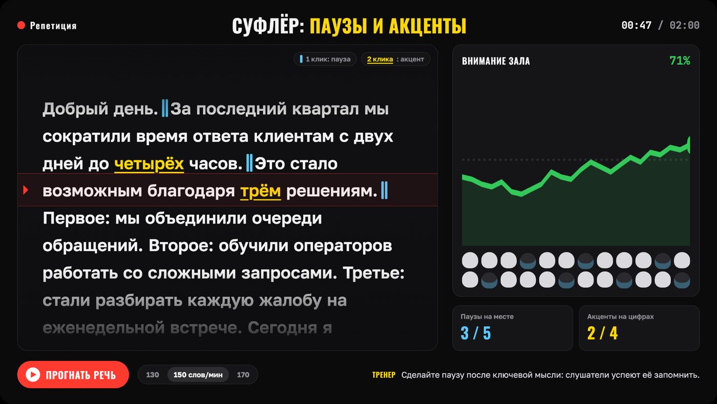 Суфлёр: паузы и акценты