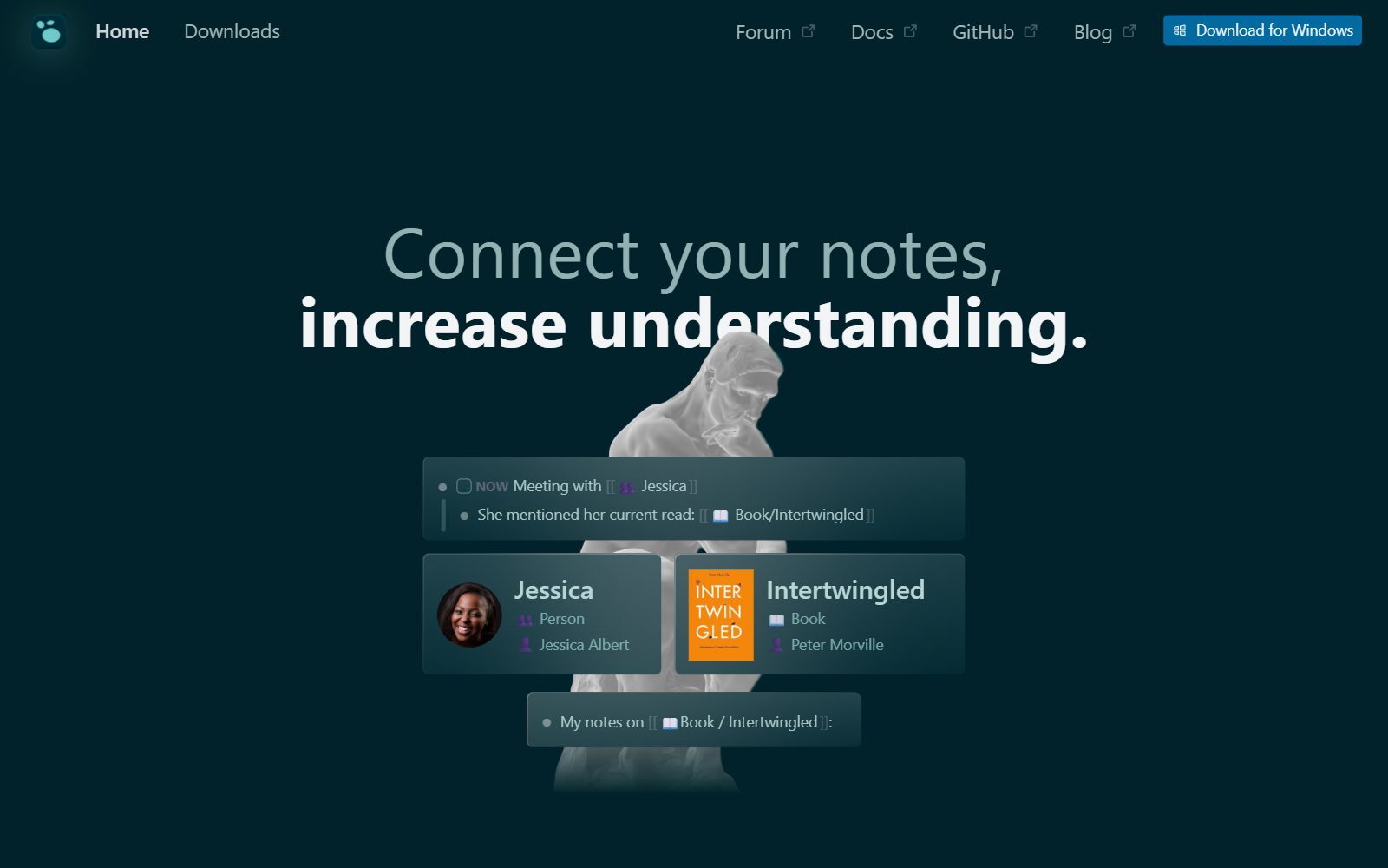 Logseq homepage screenshot (October 2026)