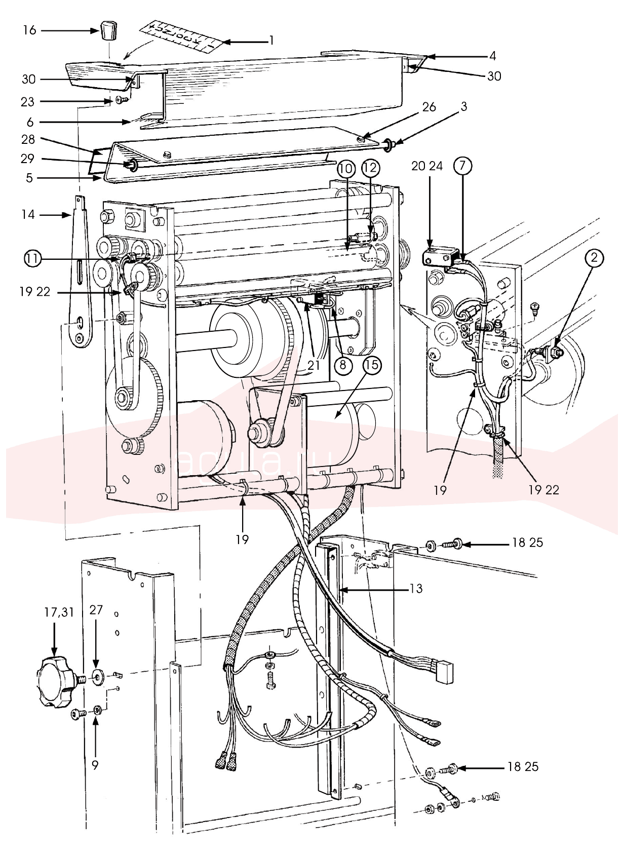 Morgana AutoCreaser Mk2 7-06-04 Creasing Unit — схема деталей