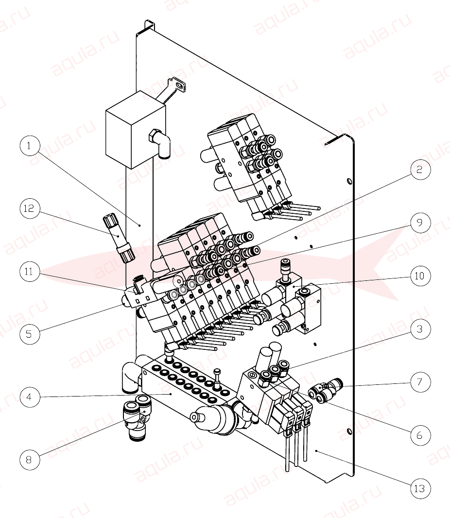 Morgana DigiBook 450 A0111017-00 Ass. pannello pneumatico 450 — схема деталей