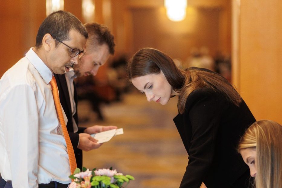 Registration desk at the ICMA finance conference, DIFC Dubai