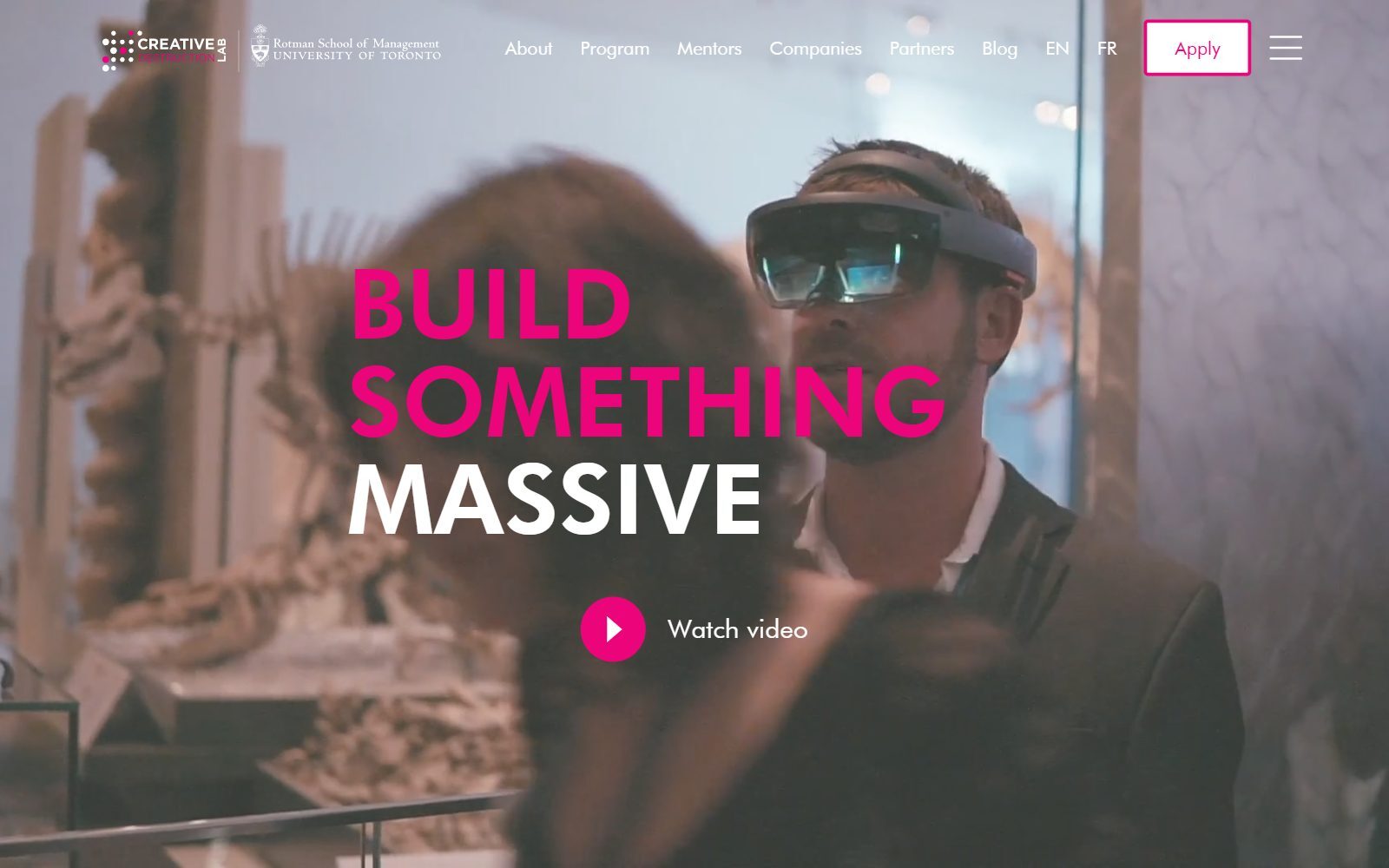 Creative Destruction Lab homepage screenshot (October 2026)