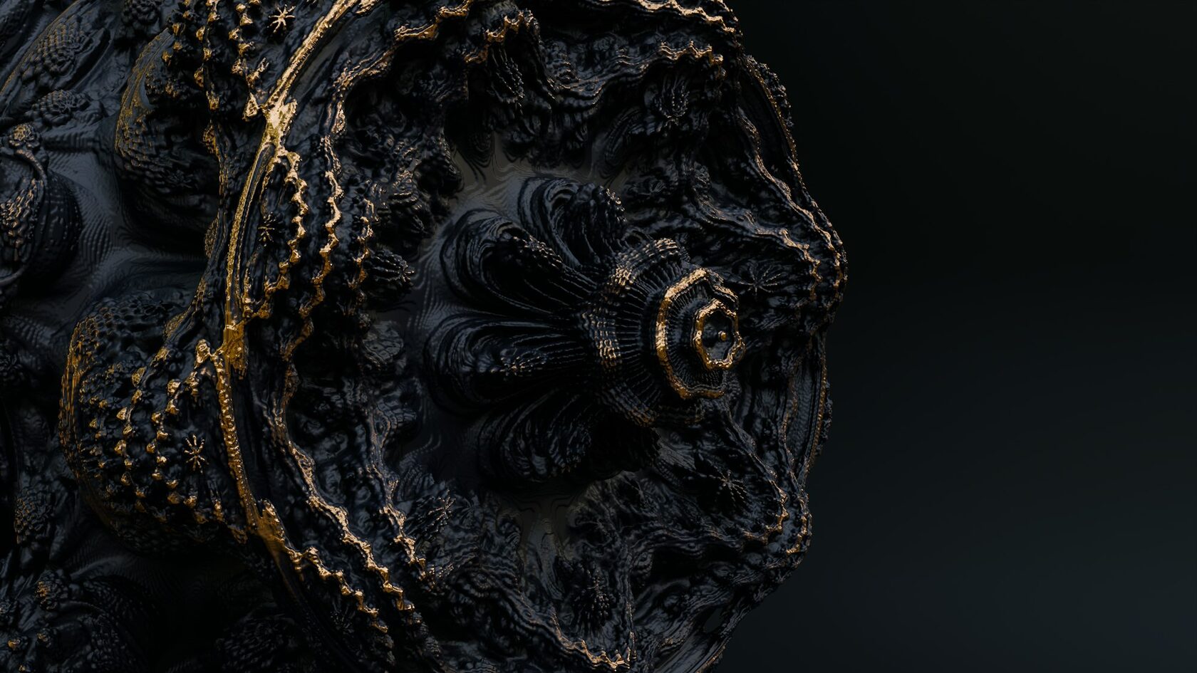 High-poly model showcase — dark background render