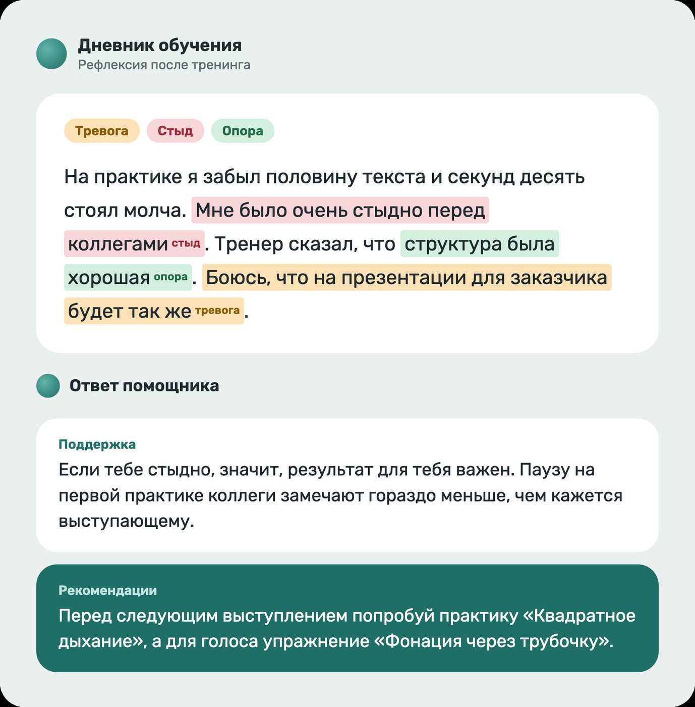 Разбор рефлексии