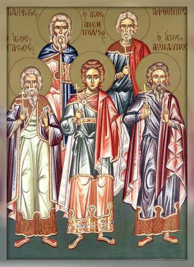 Икона мчч. Акиндина, Пигасия, Аффония, Елпидифора, Анемподиста
