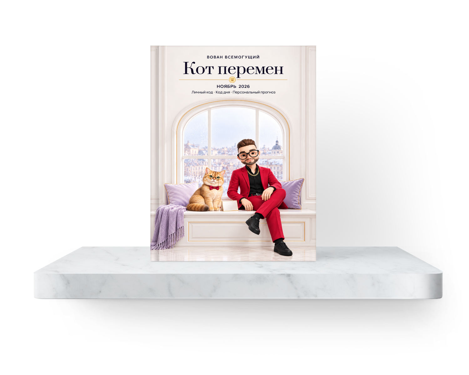 Ноябрьский выпуск «Кота перемен» на светлом постаменте