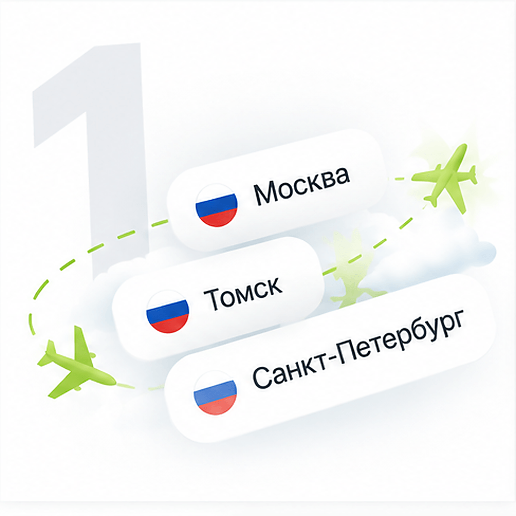 Сравнение нескольких городов вылета