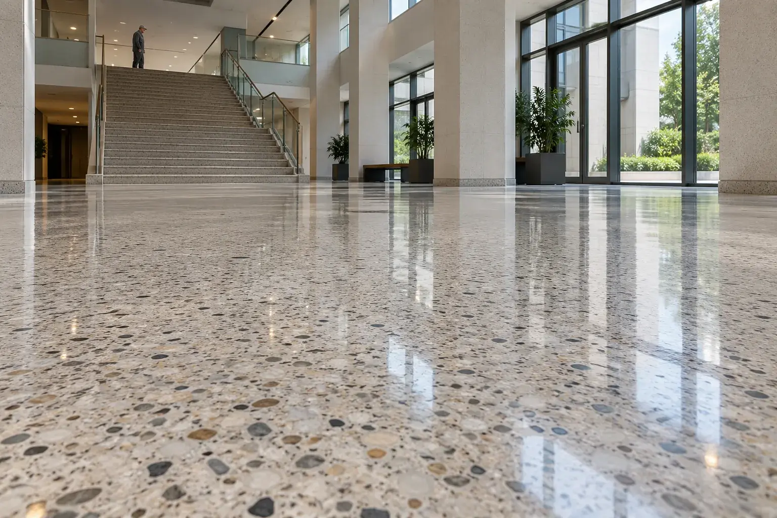 Материалы MAPEI для терраццо вестибюля общественного центра в Лоо
