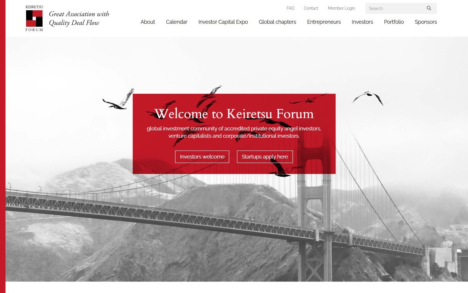 Keiretsu Forum homepage screenshot (October 2026)